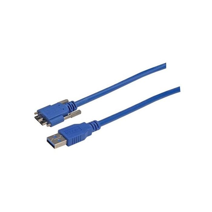 USB 3.0 Cable, Type Micro B/A with Thumbscrew 0.3M