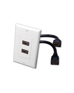 HDMI DUAL FEEDTHRU WALL PLATE WHITE