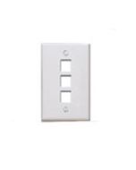 MILESTEK KEYSTONE 3 PORT WALL PLATE OFFICE WHITE