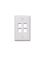 MILESTEK KEYSTONE 4 PORT WALL PLATE OFFICE WHITE