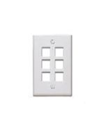 MILESTEK KEYSTONE 6 PORT WALL PLATE WHITE