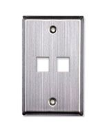 SS 1-GANG 2-PORT WALL PLATE