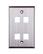 SS 1-GANG 4-PORT WALL PLATE