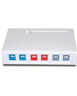 SURFACE MOUNT BOX 4 PORT IVORY