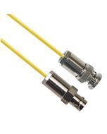 TRB Plug 3-Slot Male to TRB Jack 3-Lug Female 50 Ohm 0.156 O.D. Yellow jacket 12-inch Triax Cable