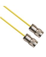 TRS Plug 3-Slot Male to TRS Plug 3-Slot Male 50 Ohm 0.156 O.D. Yellow jacket 12-inch Triax Cable 