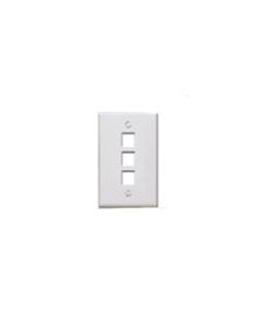 MILESTEK KEYSTONE 3 PORT WALL PLATE IVORY