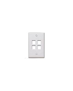 MILESTEK KEYSTONE 4 PORT WALL PLATE OFFICE WHITE