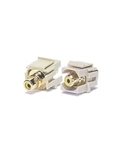 MILESTEK KEYSTONE YELLOW RCA TO RCA JACK IVORY