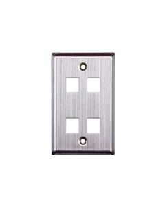 SS 1-GANG 4-PORT WALL PLATE