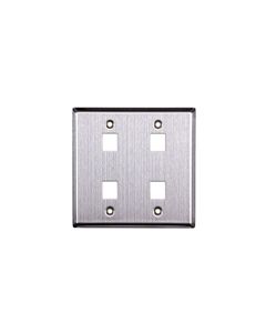 SS 2 GANG 4 PORT WALL PLATE