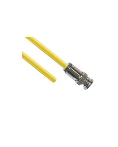 TRB Plug 3-Slot Male to Blunt 75 Ohm 0.245" O.D. Triaxial cable Yellow jacket 12-inch Cable Assembly