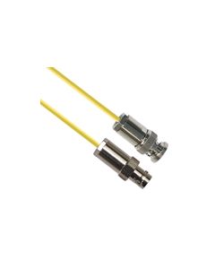 Triaxial TRB Plug 3-Slot Male to Triaxial TRB Jack 3-Lug Female 75 Ohm TRC-75-1 Triaxial cable Yellow jacket 12-inch Triax Cable Assembly