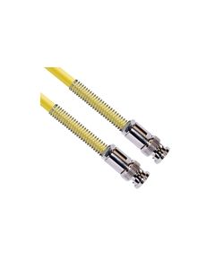 TRB Plug 3-Slot Male with bend relief to TRB Plug 3-Slot Male with bend relief 50 Ohm Triaxial cable Yellow jacket .245 O.D.; 12-inch Triaxial Cable Assembly.