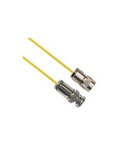 TRS sub-min Plug 3-Slot Male to TRB Plug 3-Slot Male 50 ohm 0.156 O.D. Yellow jacket 12-inch Triax Cable Assembly