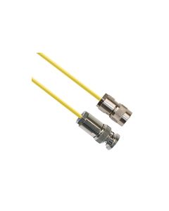 TRS Plug 3-Slot Male to TRB Plug 3-Slot Male 75 Ohm Triaxial cable Yellow jacket 0.189" O.D. Triax Cable Assembly 24 inch