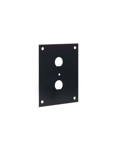 Universal Steel Sub-Panel with Two 0.5" D-Holes, Black