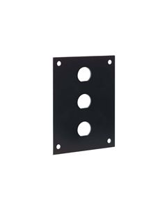 Universal Steel Sub-Panel with Three 0.5" D-Holes, Black