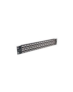 3.50" 32 Port ECF Flange Mounted Category 5e Feed-Thru Panel, Unshielded