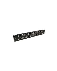 3.50" 32 Port Low Profile Offset Category 5e Feed-Thru Panel, Shielded