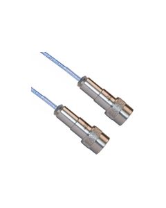 Vacuum Rated TVAC Twinaxial High Temp PFA jacket 78 Ohm TCS Threaded Crimp Plug Pin to TCS Threaded Crimp Plug Pin .129" O.D. Cable Assembly -55C to +200C