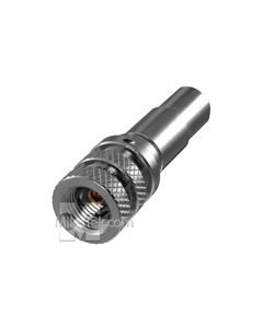 Vacuum Rated TVAC Twinaxial High Temp 78 Ohm TCS Threaded Plug Pin, for .129" O.D. Cable Temp.  -55C to +200C