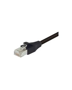 Double Shielded 26 AWG Stranded Cat 5E RJ45/RJ45 Patch Cord, Black 15.0 Ft