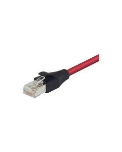 Double Shielded 26 AWG Stranded Cat 5E RJ45/RJ45 Patch Cord, Red 100.0 Ft