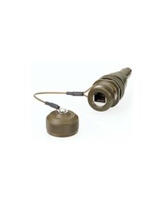 Ruggedized RJ45 Receptacle, Zinc-Nickel finish with Grounding Shield and Dust Cap