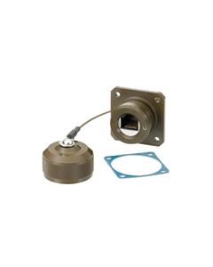 Ruggedized Flange Mount, Zinc-Nickel finish with Grounding Shield and Dust Cap