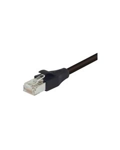 Double Shielded LSZH 26 AWG Stranded Cat 6 RJ45/RJ45 Patch Cord, Black, 15.0 Ft