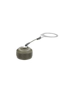 Dust Cap plus Collared Lanyard for Ruggedized Jam-Nuts, Zinc-Nickel Finish