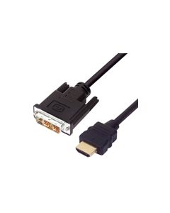 Premium DVI to HDMI Cable Assembly, HDMI-M/DVI-D Single Link-M 1.0M