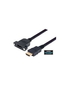High Speed HDMI® Cable with Ethernet, Male/ Panel Mount Female 1.0 M