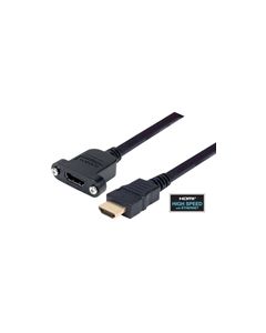 High Speed HDMI® Cable with Ethernet, Male/ Panel Mount Female 4.0 M