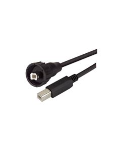 USB Cable, Waterproof Type B Male - Standard Type B Male, 5.0m