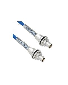 Halogen Free Cable Assembly TRB Insulated Bulk Head 3-Lug Cable Jack to Jack with Bend Relief MIL-STD-1553 .242" O.D. -30C +80C 78 Ohm Twinaxial Shielded twisted pair 1'