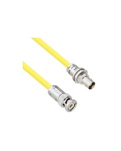 Halogen Free Cable Assembly TRB 3-Slot Plug to Non-Insulated Bulk Head 3-Lug Cable Jack .245" O.D. -30C +80C 50 Ohm Triaxial Yellow 1'