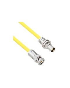 Halogen Free Cable Assembly TRB 3-Slot Plug to Non-Insulated Bulk Head 3-Lug Cable Jack .245" O.D. -30C +80C 50 Ohm Triaxial Yellow 3'