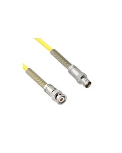 Halogen Free Cable Assembly TRB 3-Slot Plug to 3-Lug Cable Jack with Bend Reliefs .245" O.D. -30C +80C 50 Ohm Triaxial Yellow 1'