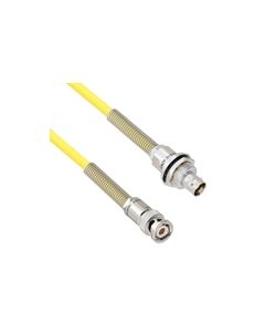 Halogen Free Cable Assembly TRB 3-Slot Plug to Insulated Bulk Head 3-Lug Cable Jack with Bend Reliefs .245" O.D. -30C +80C 50 Ohm Triaxial Yellow 1'