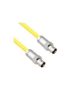 Halogen Free Cable Assembly TRB 3-Lug Cable Jack to Jack .245" O.D. -30C +80C 50 Ohm Triaxial Yellow 1'