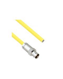 Halogen Free Cable Assembly TRB 3-Lug Cable Jack to Blunt  .245" O.D. -30C +80C 50 Ohm Triaxial Yellow 10'