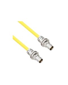 Halogen Free Cable Assembly TRB Non-Insulated Bulk Head 3-Lug Cable Jack to Jack .245" O.D. -30C +80C 50 Ohm Triaxial Yellow 1'