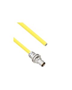 Halogen Free Cable Assembly TRB Non-Insulated Bulk Head Jack 3-Lug Cable Jack to Blunt .245" O.D. -30C +80C 50 Ohm Triaxial Yellow 1'