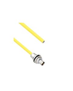 Halogen Free Cable Assembly TRB Insulated Bulk Head Jack 3-Lug  Cable Jack to Blunt .245" O.D. -30C +80C 50 Ohm Triaxial Yellow 1'