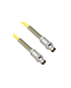 Halogen Free Cable Assembly TRB 3-Lug Cable Jack to Jack with Bend Reliefs .245" O.D. -30C +80C 50 Ohm Triaxial Yellow 1'