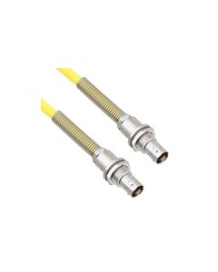 Halogen Free Cable Assembly TRB Non-Insulated Bulk Head 3-Lug Cable Jack to Jack with Bend Reliefs .245" O.D. -30C +80C 50 Ohm Triaxial Yellow 1'