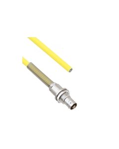 Halogen Free Cable Assembly TRB Non-Insulated Bulk Head 3-Lug Cable Jack with Bend Relief to Blunt .245" O.D. -30C +80C 50 Ohm Triaxial Yellow 1'