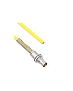 Halogen Free Cable Assembly TRB Non-Insulated Bulk Head 3-Lug Cable Jack with Bend Relief to Blunt .245" O.D. -30C +80C 50 Ohm Triaxial Yellow 6'